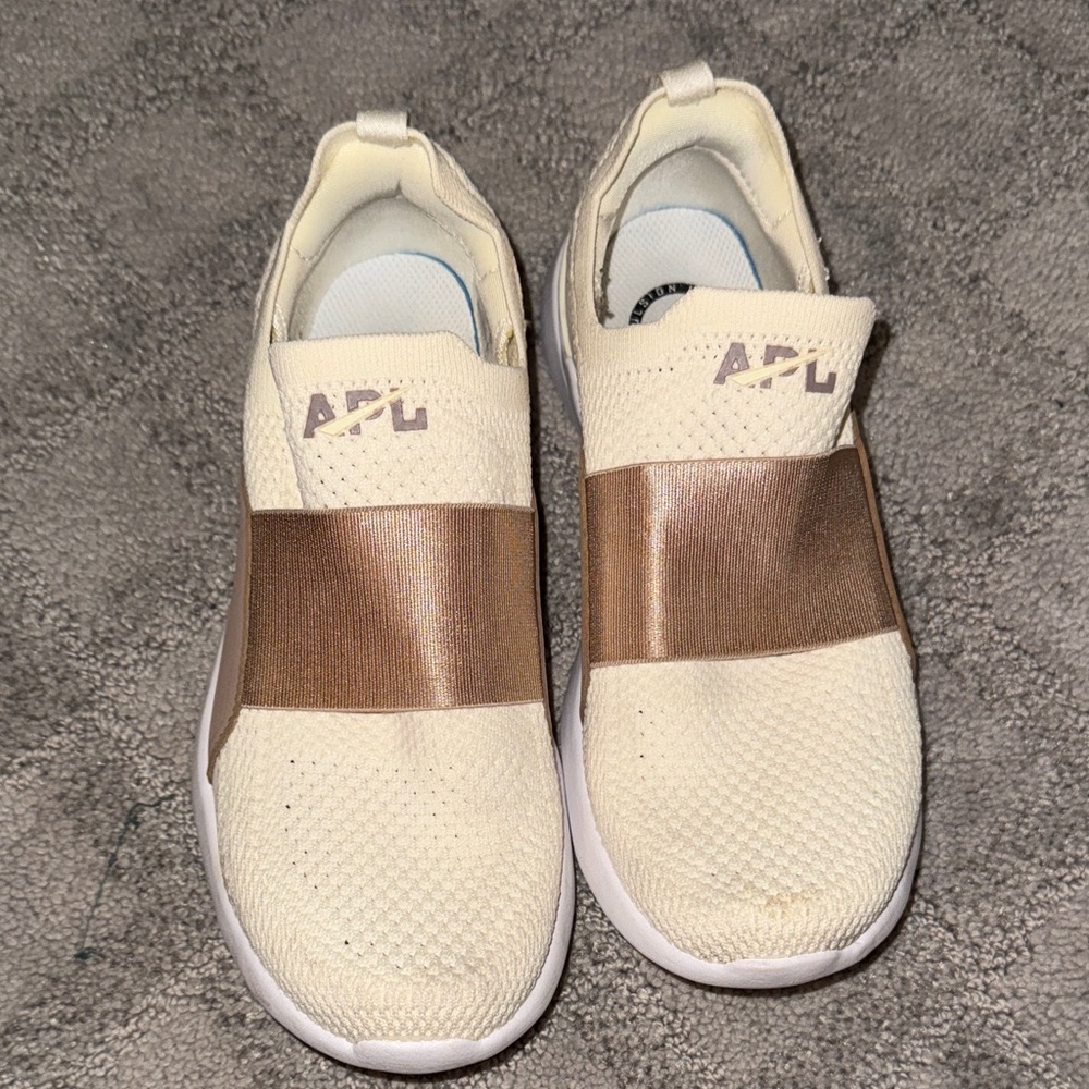 APL women White and Tan Slip-On Sneakers